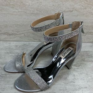 Badgley Mischka Elizabeth Embellished Heel Sandals | Brand New